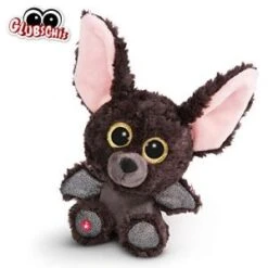 Nici Doudou-Peluche GLUBSCHIS Chauve-Souris Baako 15cm, Avec Des Grands Yeux Scintillants, 45552