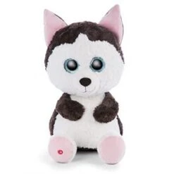 Nici L’Originale-Glubschis Barkley Le Husky 45 Cm – Huskies Grands Yeux Pailletés – Jouets Tout Doux Pour Les Amateurs De Peluche – Doudou Câlin, 47184, Noir/Blanc